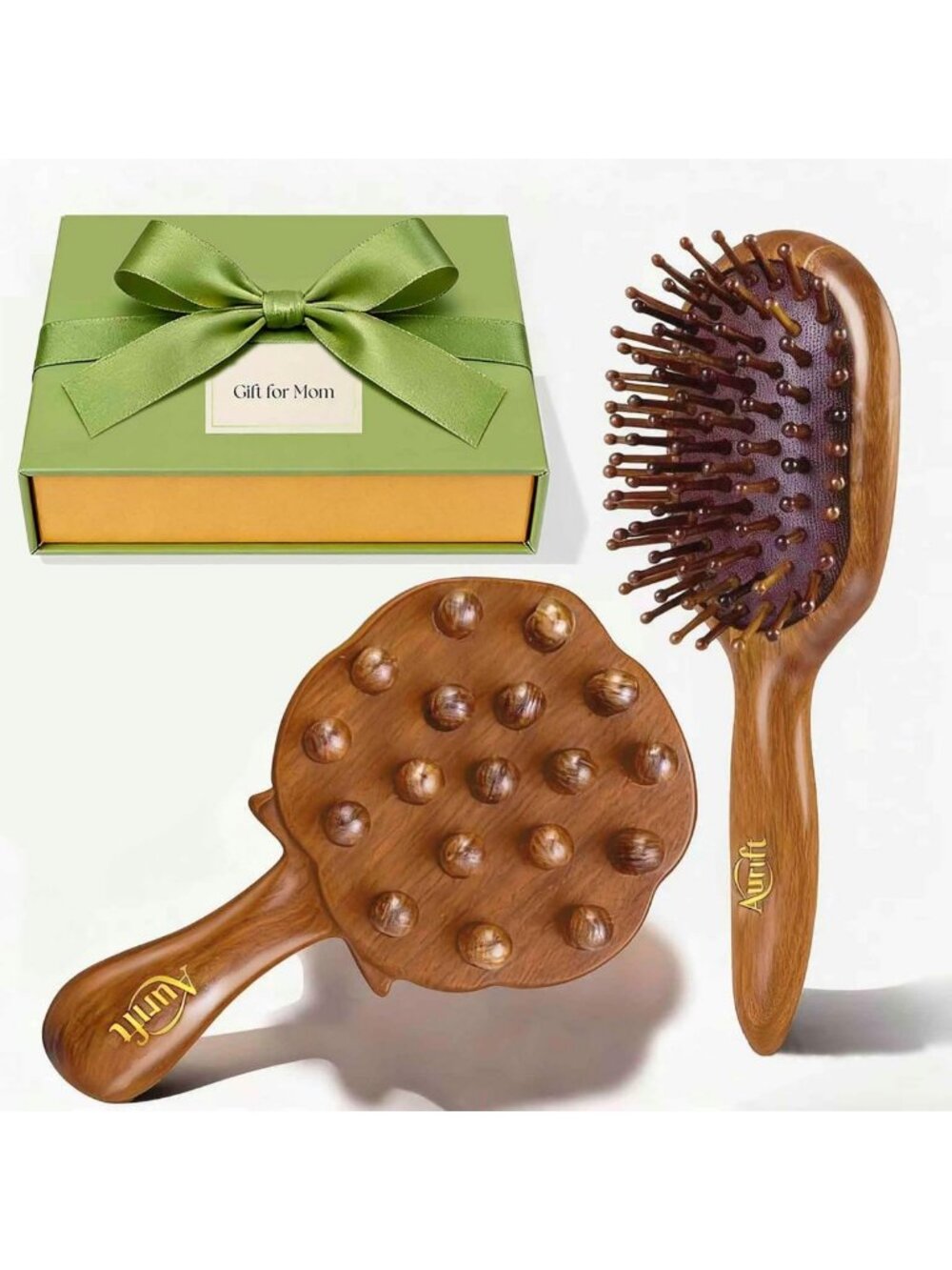 Self-Care Relaxation Gift Set | Wooden Massage Brush & Gua Sha Tool for Stress